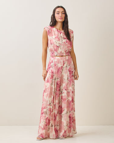 Pleated sleeveless top