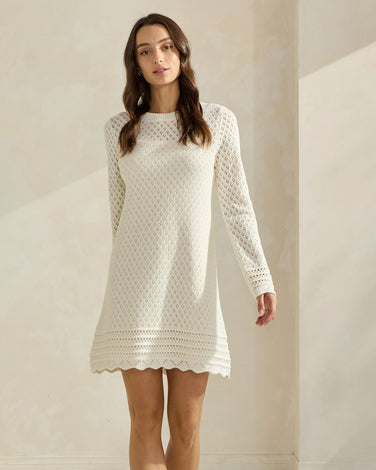 Pointelle Sweater Mini Dress