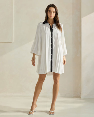 Pleated Shirt Dress