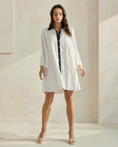 Pleated Shirt Dress