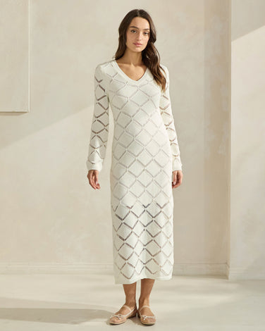 Diamond Openwork Knit Dress