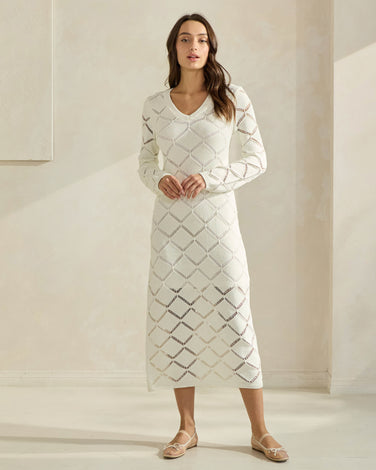 Diamond Openwork Knit Dress