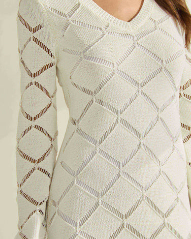 Diamond Openwork Knit Dress