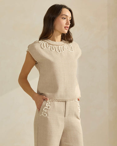 Frayed Edge Tweed Top