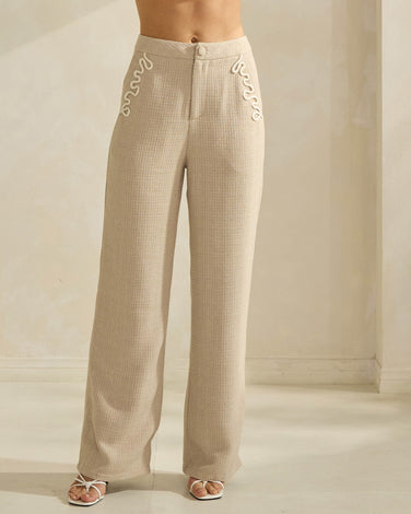 Tweed Pants with Contrast Detail