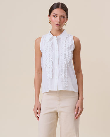 Ruffle sleeveless blouse