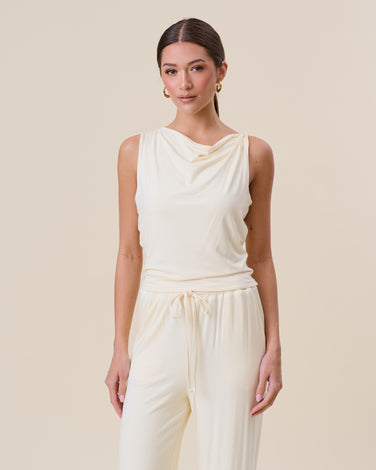 Jersey sleeveless top & pants set