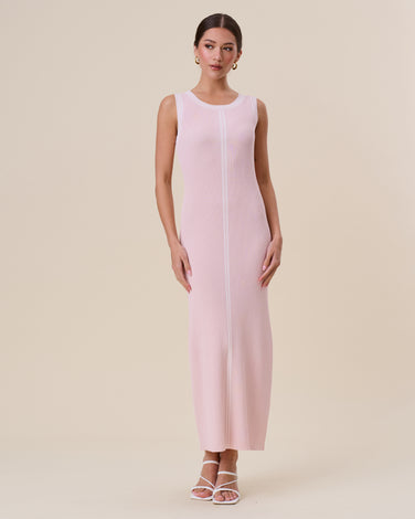 Contrast knit maxi dress