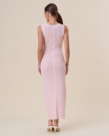 Contrast knit maxi dress