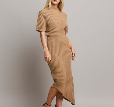 Asymmetric Sweater Midi Dress