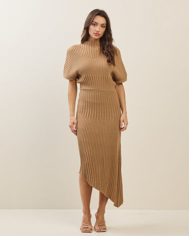 Asymmetric Sweater Midi Dress