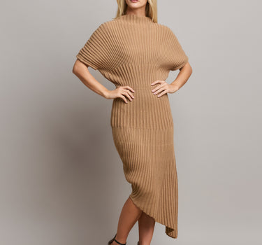 Asymmetric Sweater Midi Dress