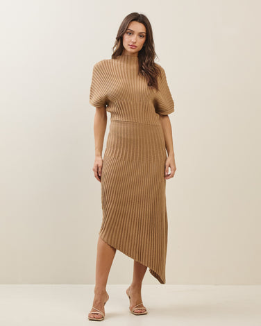 Asymmetric Sweater Midi Dress