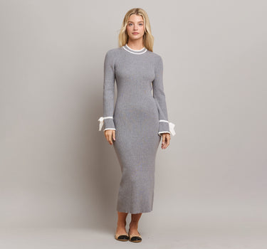 Bow Sleeve Sweater Dress