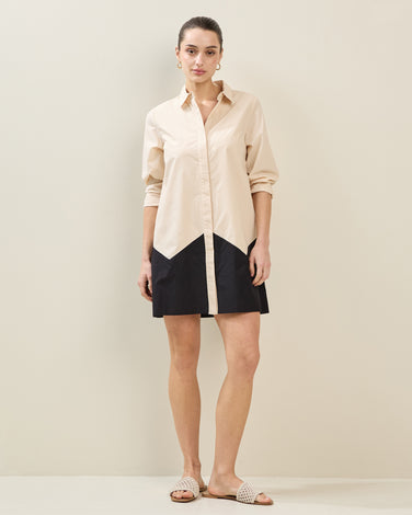 Two-tone Shirt Dress