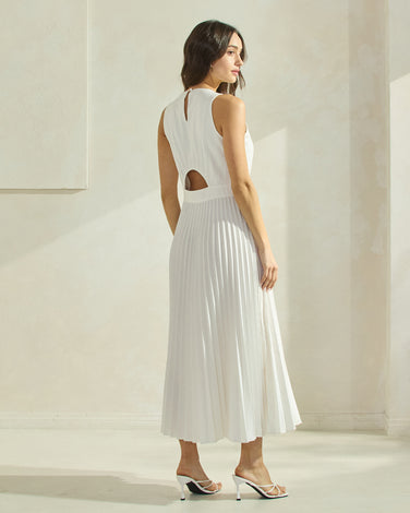 Pleated Linen Dress