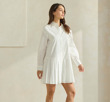 Populin Pleated Shirtdress