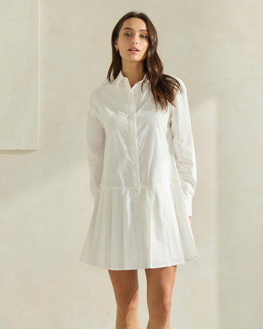 Populin Pleated Shirtdress
