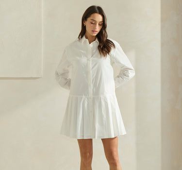 Populin Pleated Shirtdress