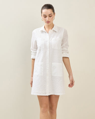 Eyelet Shirt Dress