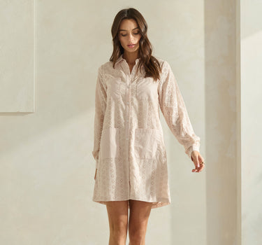 Eyelet Shirt Dress