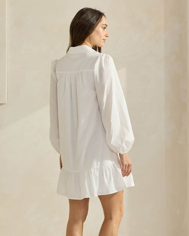Pleated Front Mini Shirt Dress