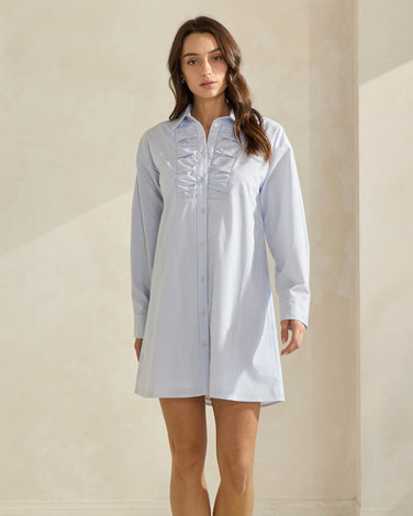 Striped Mini Shirt Dress
