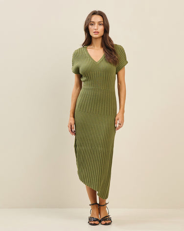 Asymmetric Sweater Midi Dress