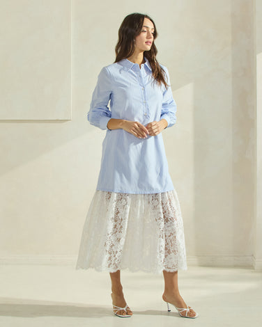 Lace Hem Shirt Dress