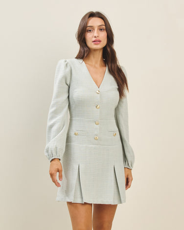 Boucle tweed mini dress