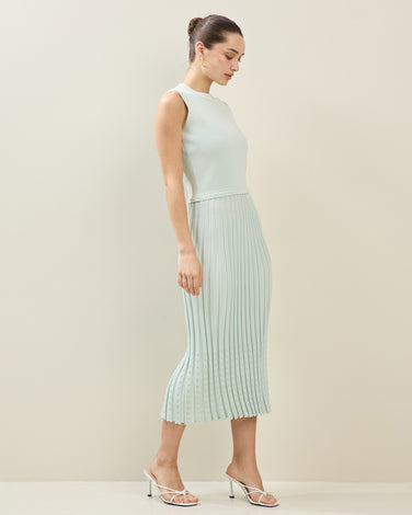 Pleated Knit Dress