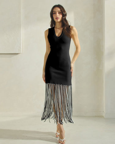 Two Tone Fringe Dress