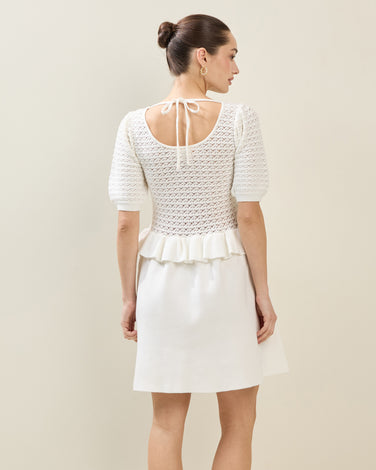 Openwork Knit Mini Dress