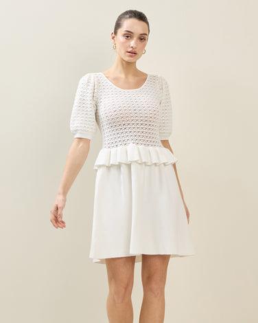 Openwork Knit Mini Dress