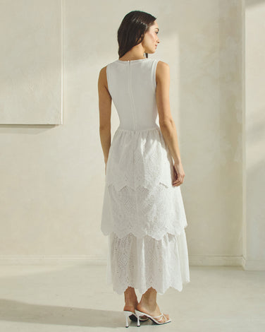 Eyelet Tiered Dress