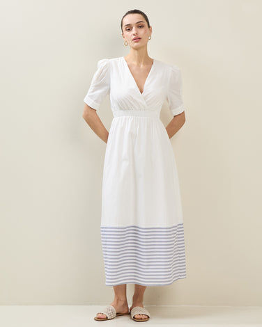 Puff Sleeve V-neck Maxi Dress