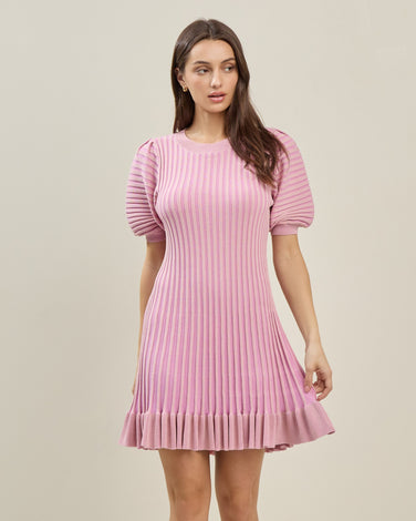 Puff Sleeve Sweater Mini Dress