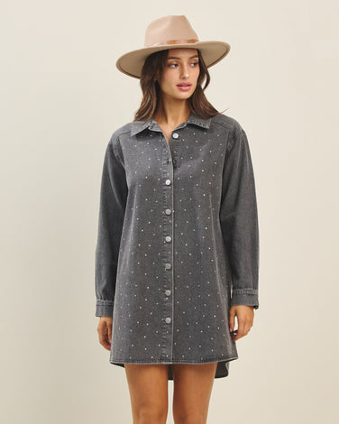 Diamante denim dress