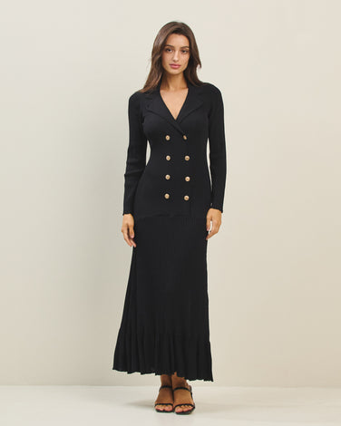 Double breasted sweater blazer dress
