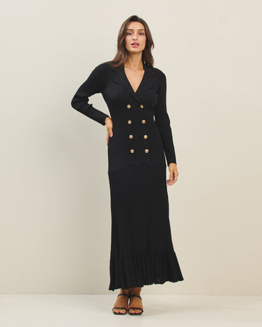 Double breasted sweater blazer dress