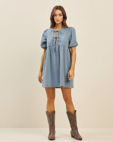 Denim babydoll dress