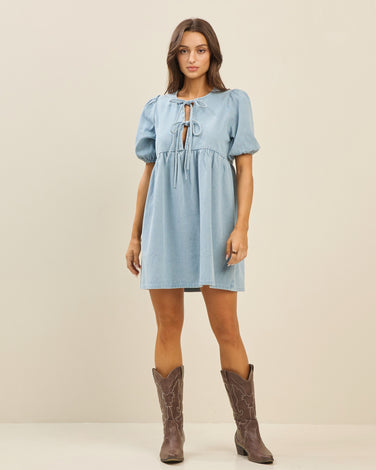 Denim babydoll dress