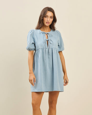 Denim babydoll dress