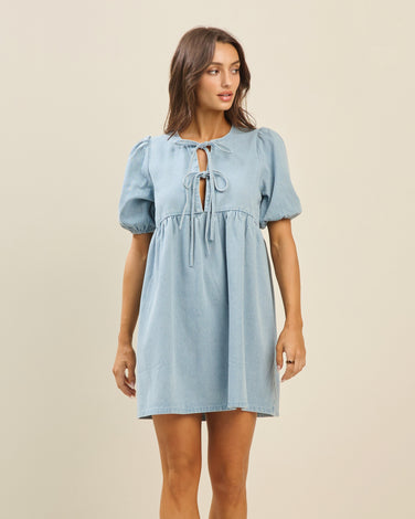 Denim babydoll dress