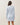 Contrast knit dress in sky/white