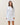 Contrast knit dress in sky/white
