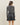 Striped knit vegan leather dress