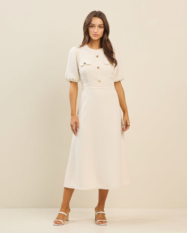 Boucle tweed midi dress