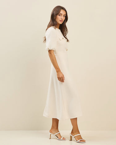Boucle tweed midi dress