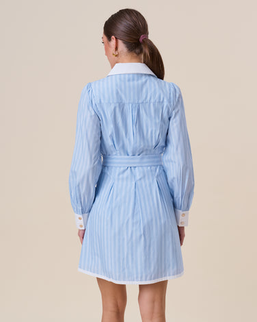 Striped fit & flare shirt dress